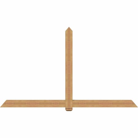 Ekena Millwork Eugene Smooth Timber Gable Bracket, Western Red Cedar, 108"W x 63"H x 5 1/2"D x 5 1/2"F, 14/12 Pitch GBW108X63X0606EUG00SWR
